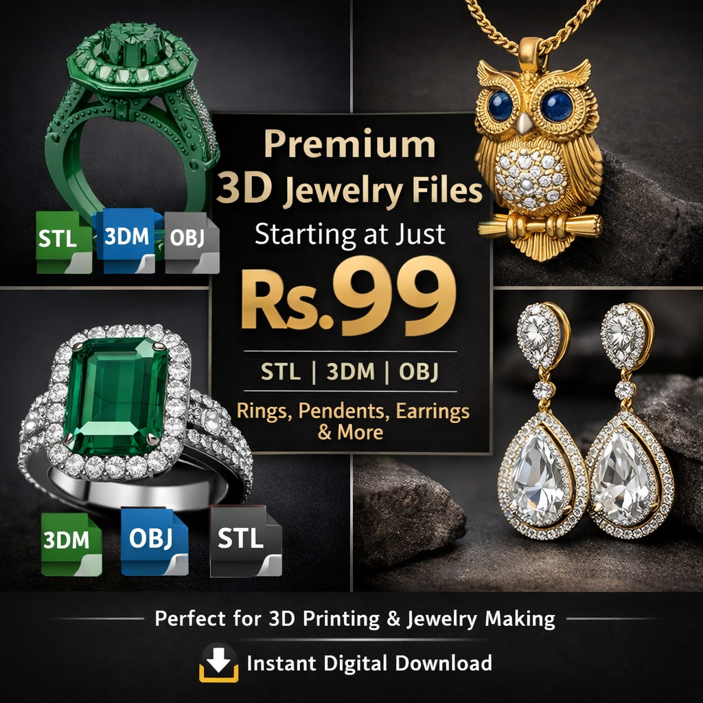 Jewelry STL 3DM OBJ files starting at ₹99 — Jewelrystlfiles.com