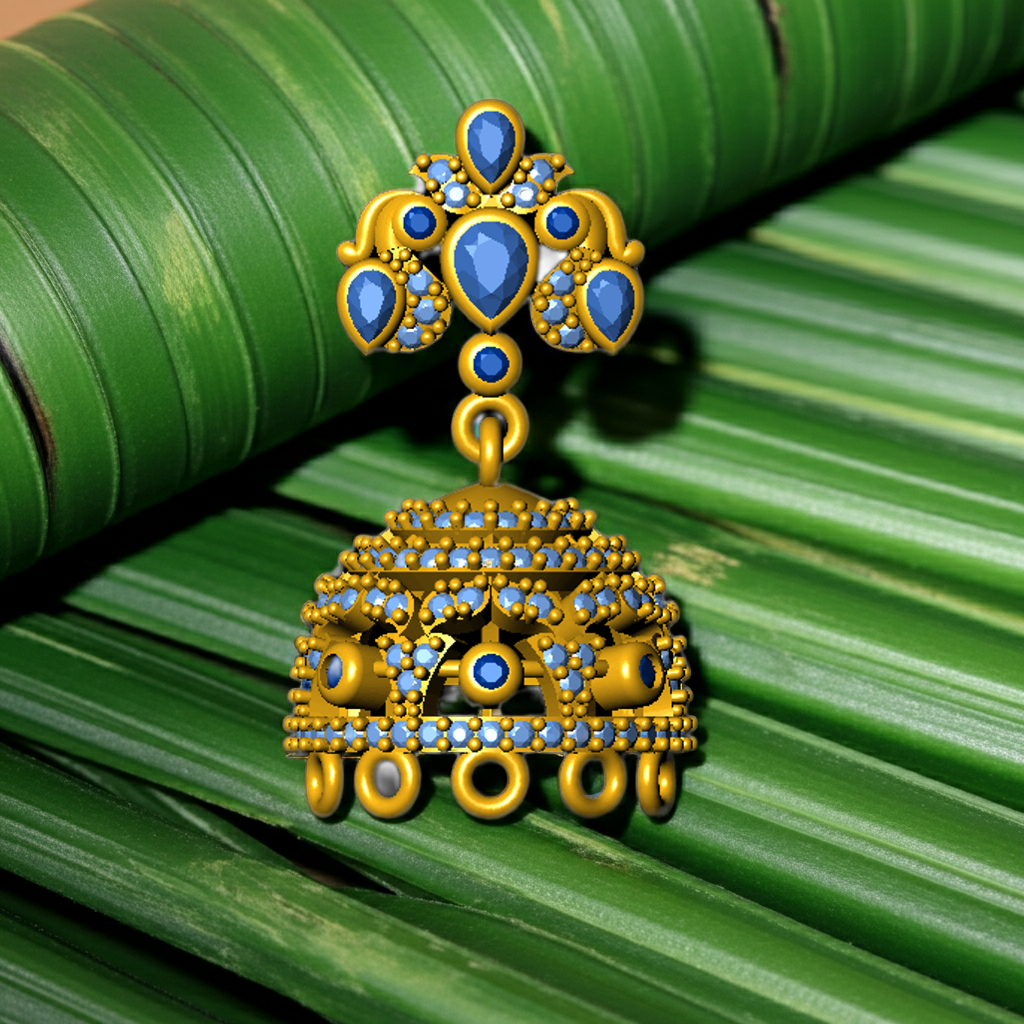 Jhumka STL File with Push Setting – Digital Download