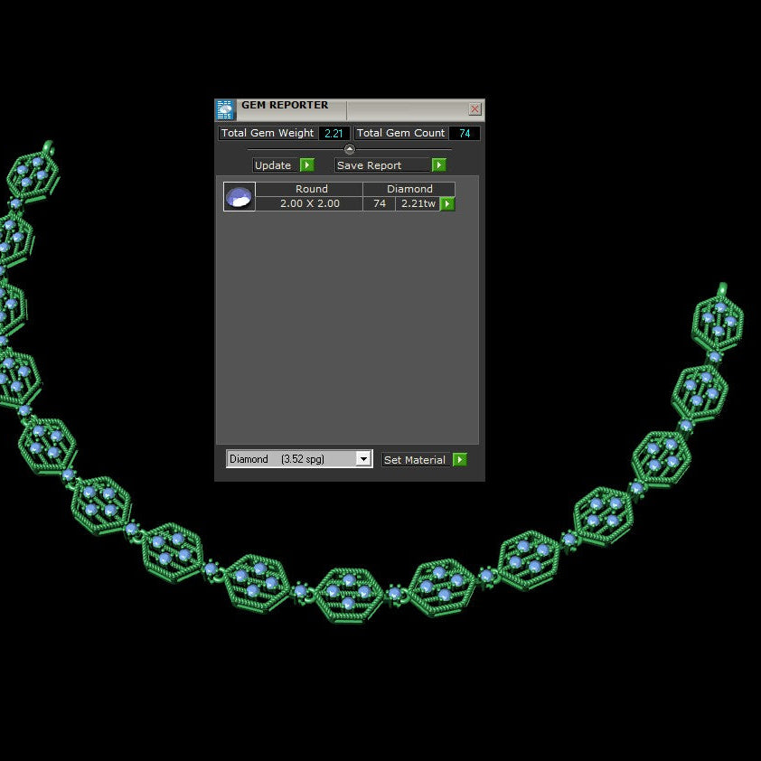 Gold necklace with floral design