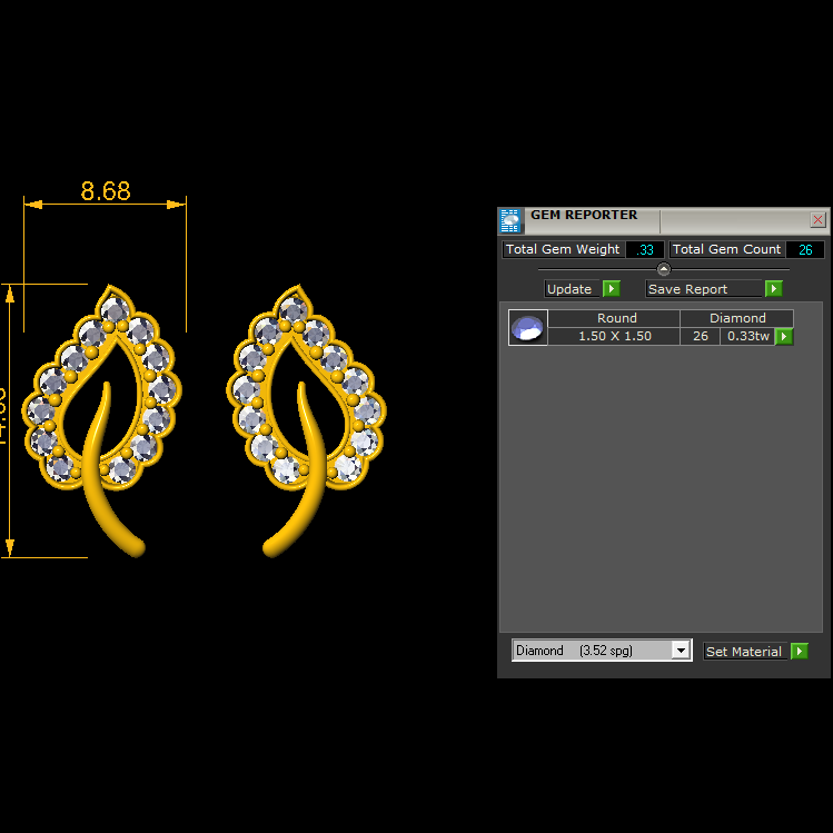 Studs STL File – Digital Download-Jewelrystlfiles.com