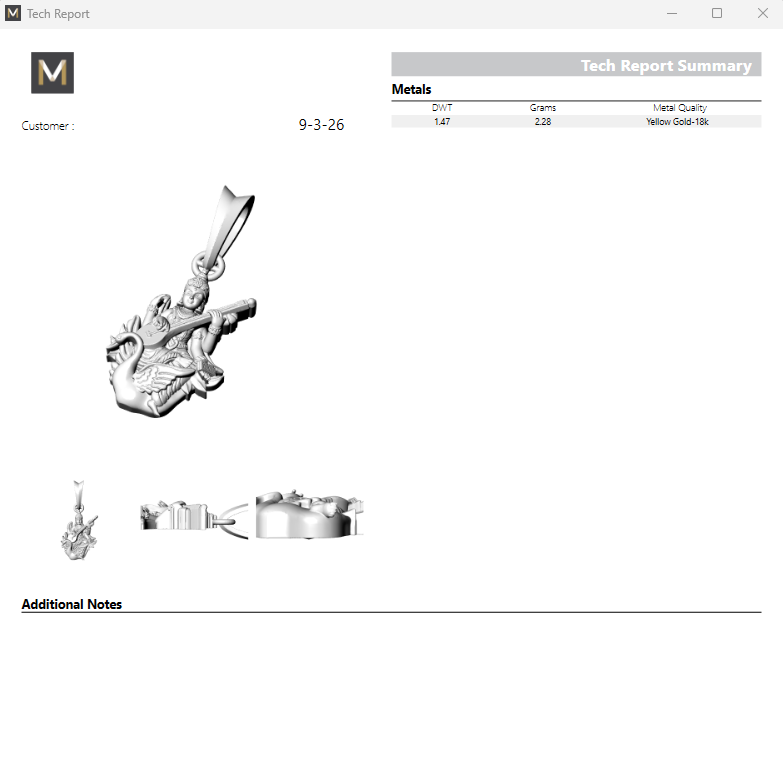 Goddess Saraswati Pendant STL File – 0.5mm Hollow | Digital Download