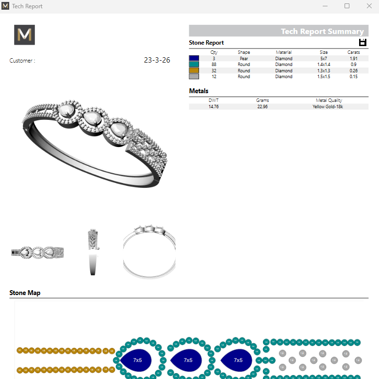 American Diamond Push Lock Bracelet Premium STL File