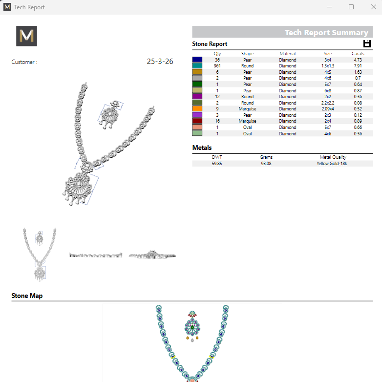 Long Necklace & Earring STL File Digital Download