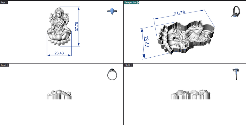 Goddess Laxmi Hollow Piece 0.45mm 3DM File Digital Download