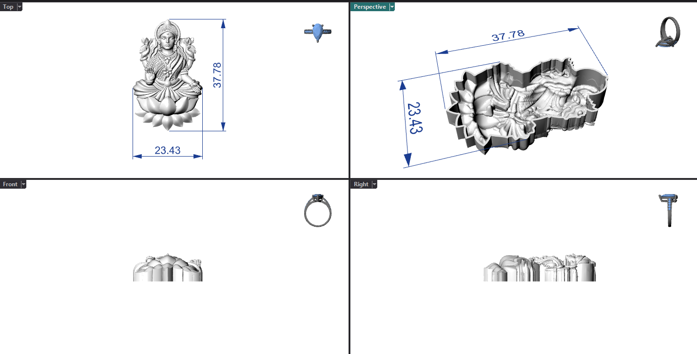 Goddess Laxmi Hollow Piece 0.45mm 3DM File Digital Download