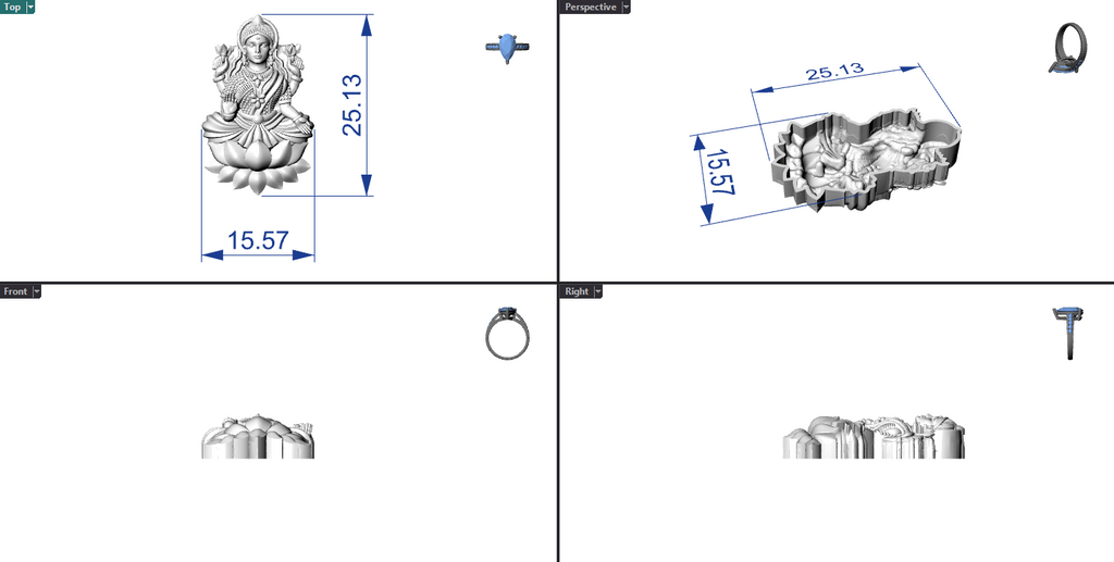 Goddess Laxmi Hollow Piece 0.45mm 3DM File Digital Download