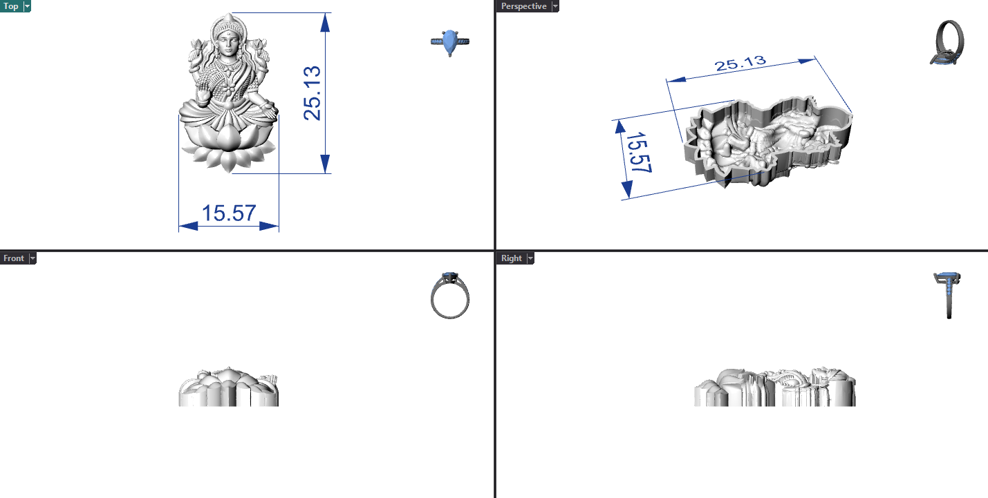 Goddess Laxmi Hollow Piece 0.45mm 3DM File Digital Download