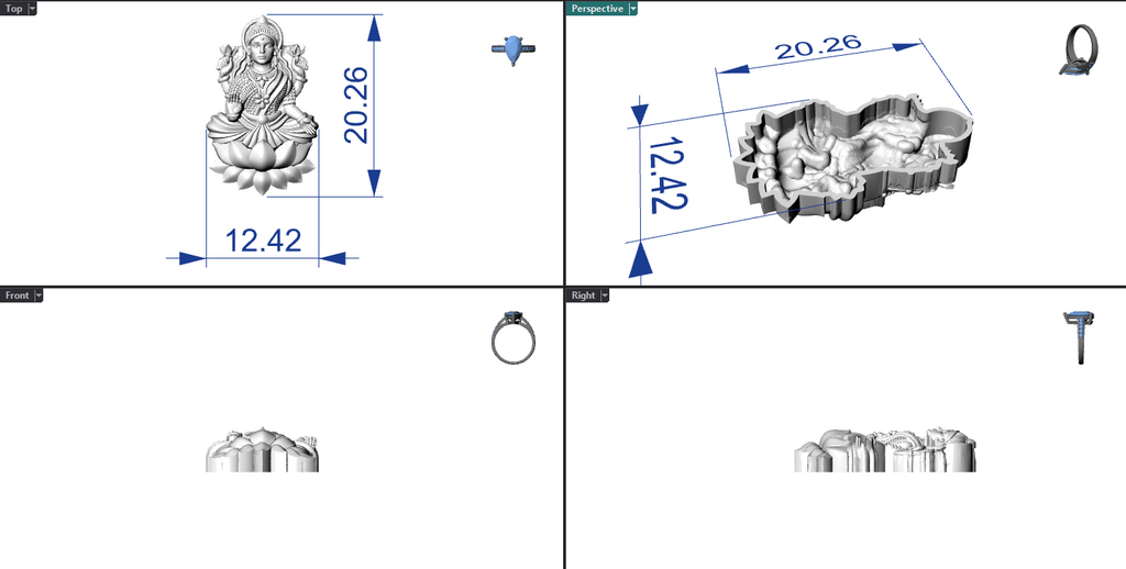 Goddess Laxmi Hollow Piece 0.45mm 3DM File Digital Download