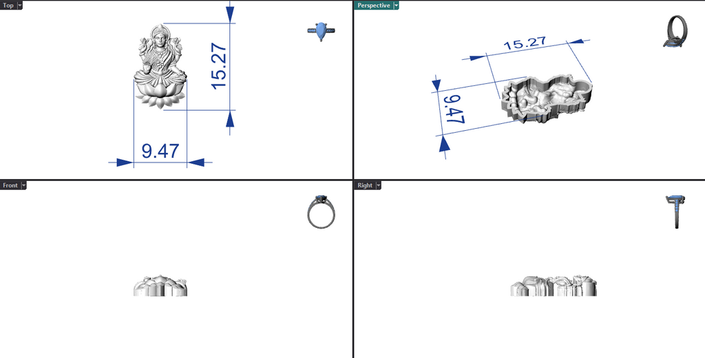 Goddess Laxmi Hollow Piece 0.45mm 3DM File Digital Download