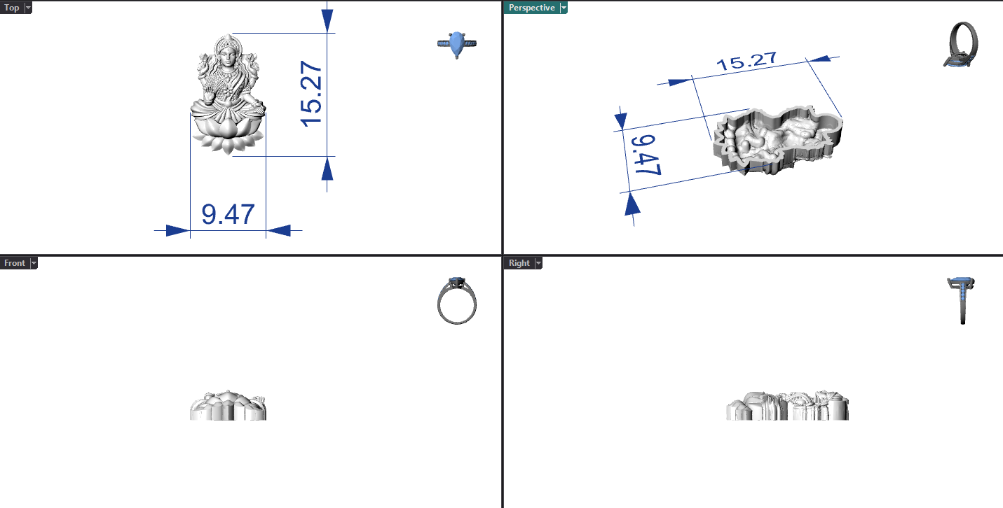 Goddess Laxmi Hollow Piece 0.45mm 3DM File Digital Download
