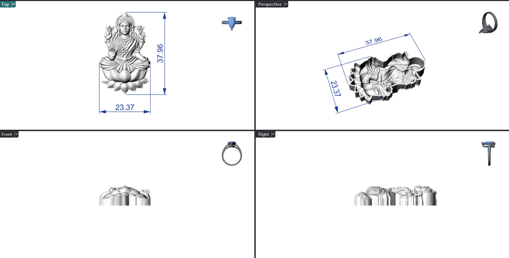Goddess Laxmi Hollow Piece 0.55mm 3DM File Digital Download
