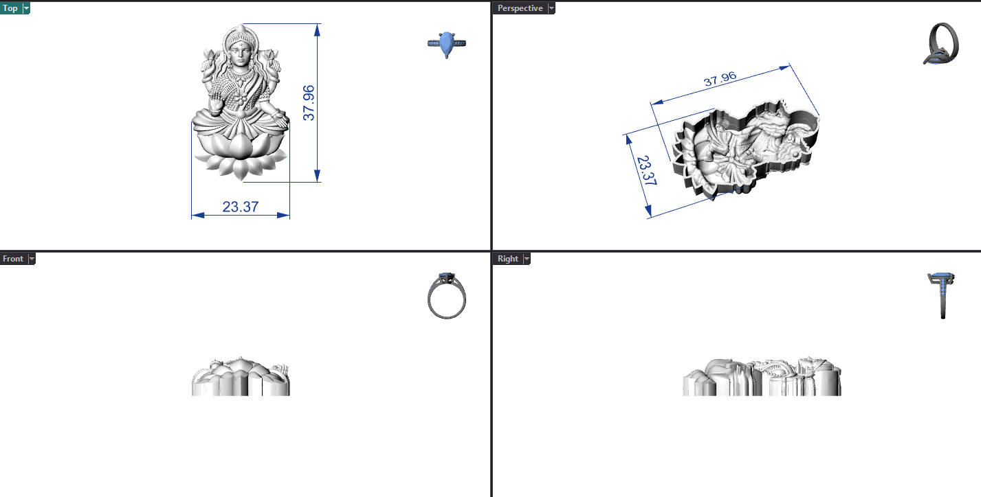 Goddess Laxmi Hollow Piece 0.55mm 3DM File Digital Download