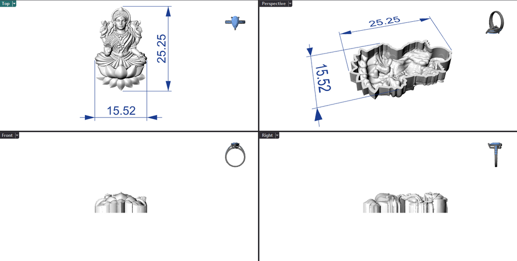Goddess Laxmi Hollow Piece 0.55mm 3DM File Digital Download