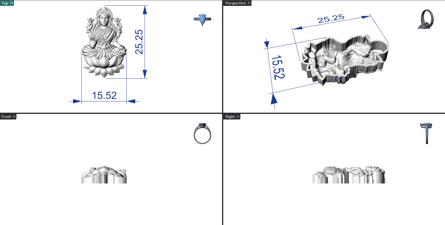 Goddess Laxmi Hollow Piece 0.55mm 3DM File Digital Download