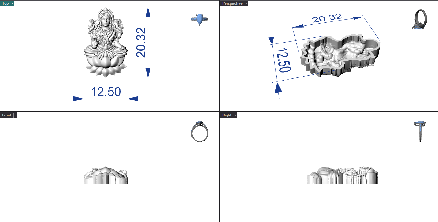 Goddess Laxmi Hollow Piece 0.55mm 3DM File Digital Download