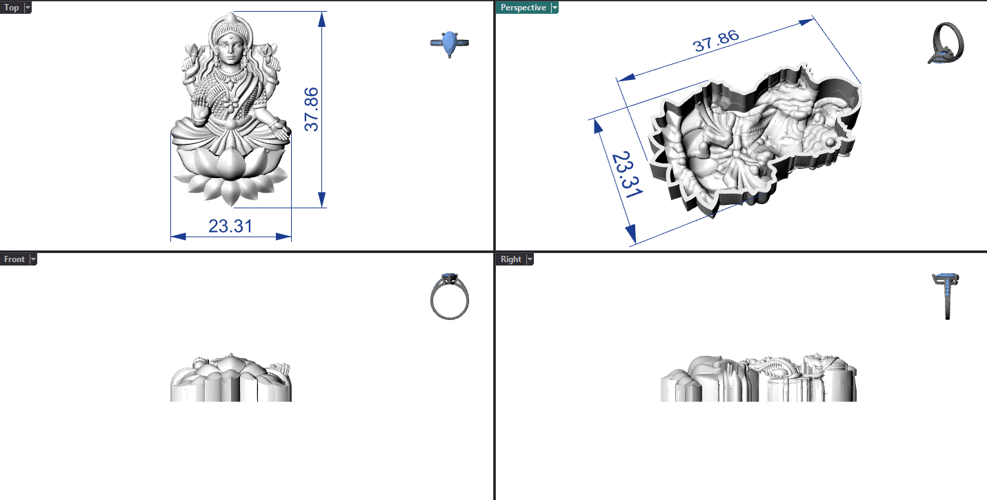 Goddess Laxmi Hollow Piece 0.65mm 3DM File Digital Download