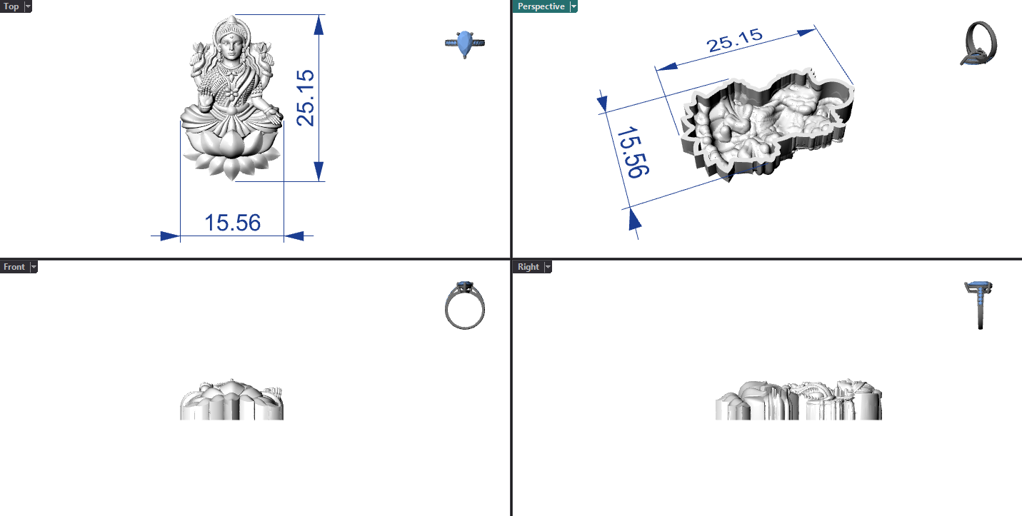 Goddess Laxmi Hollow Piece 0.65mm 3DM File Digital Download