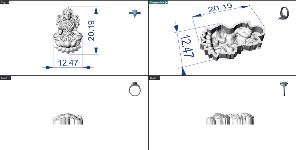 Goddess Laxmi Hollow Piece 0.65mm 3DM File Digital Download