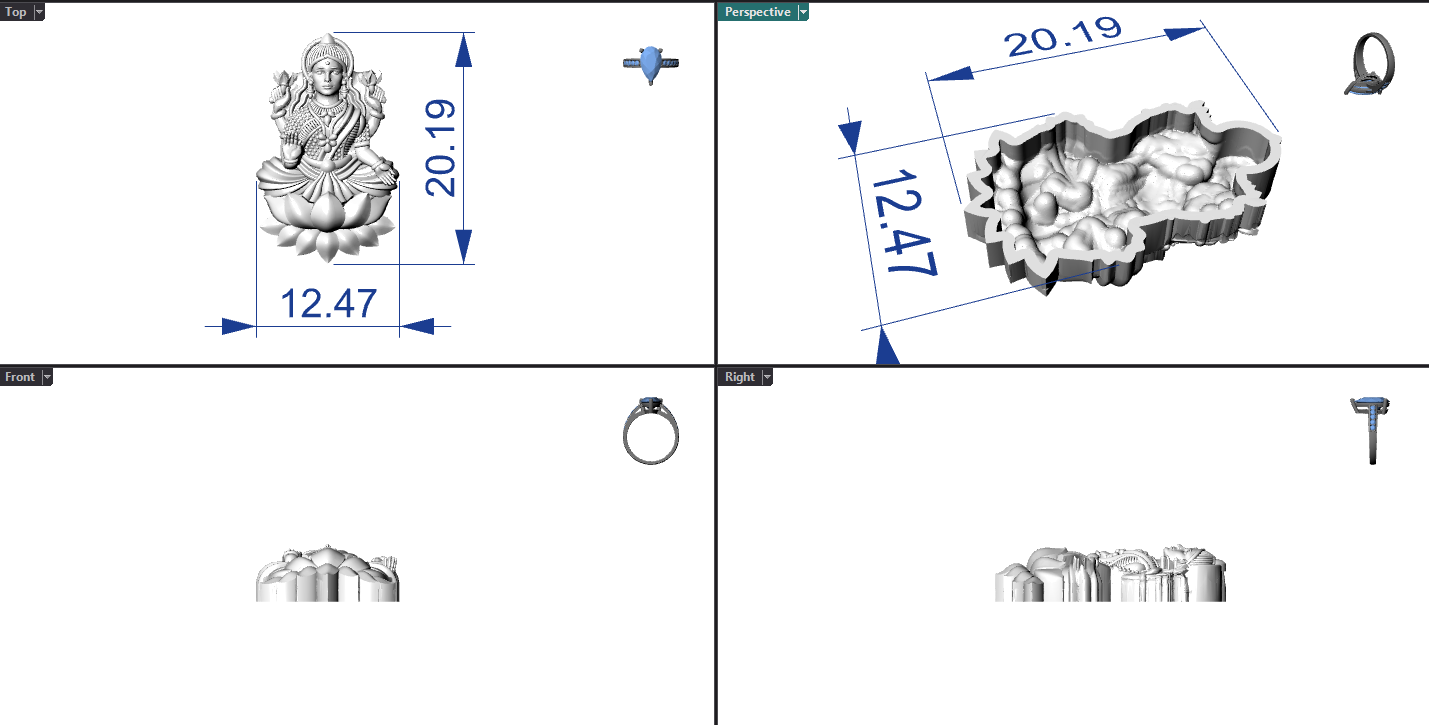 Goddess Laxmi Hollow Piece 0.65mm 3DM File Digital Download