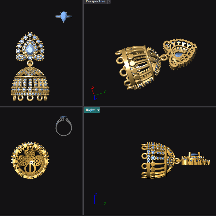 Jhumka 2 STL File with Push Setting Digital Download