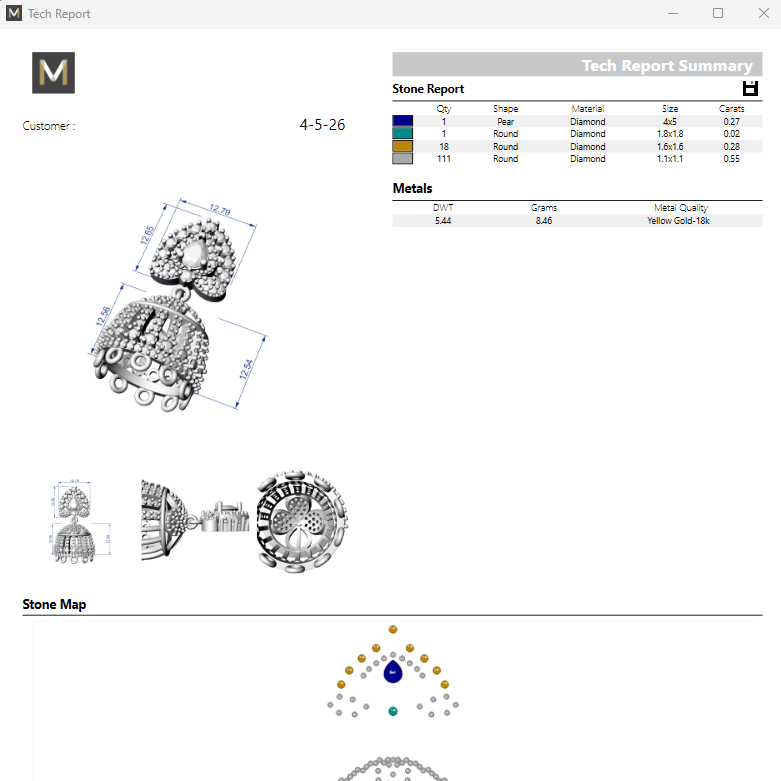 Jhumka 2 STL File with Push Setting Digital Download