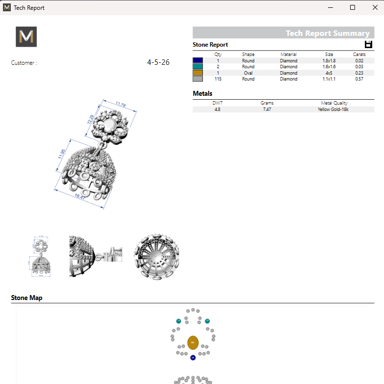 Jhumka 5 STL File with Push Setting Digital Download