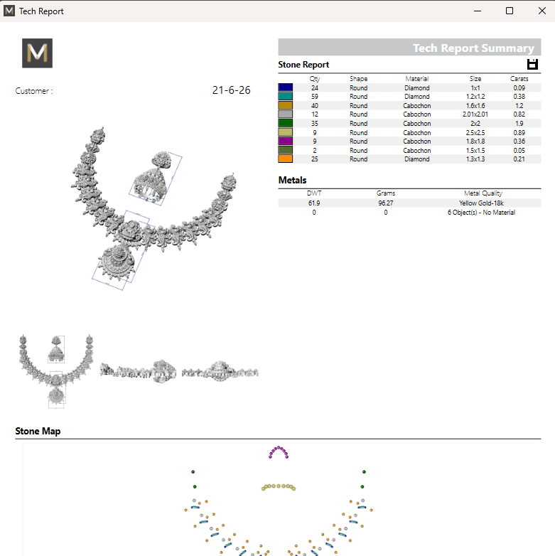 Traditional Goddess Lakshmi Temple Jewellery Set No.5 Nakshi Necklace with Matching Earrings STL File Digital Download