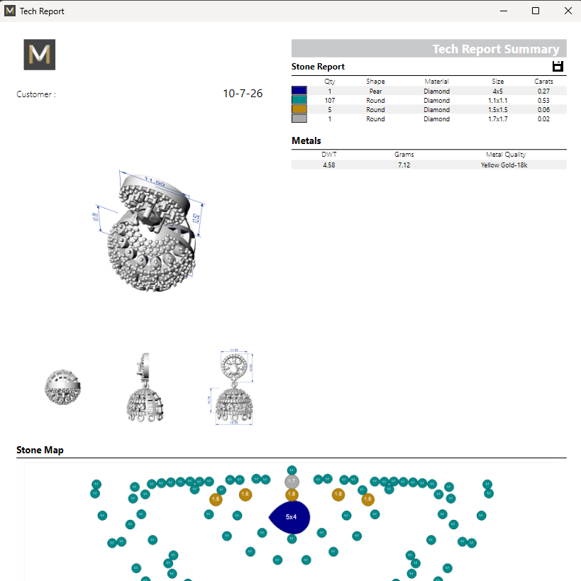 Jhumka 11 STL File with Push Setting Premium Jewelry CAD Design Digital Download