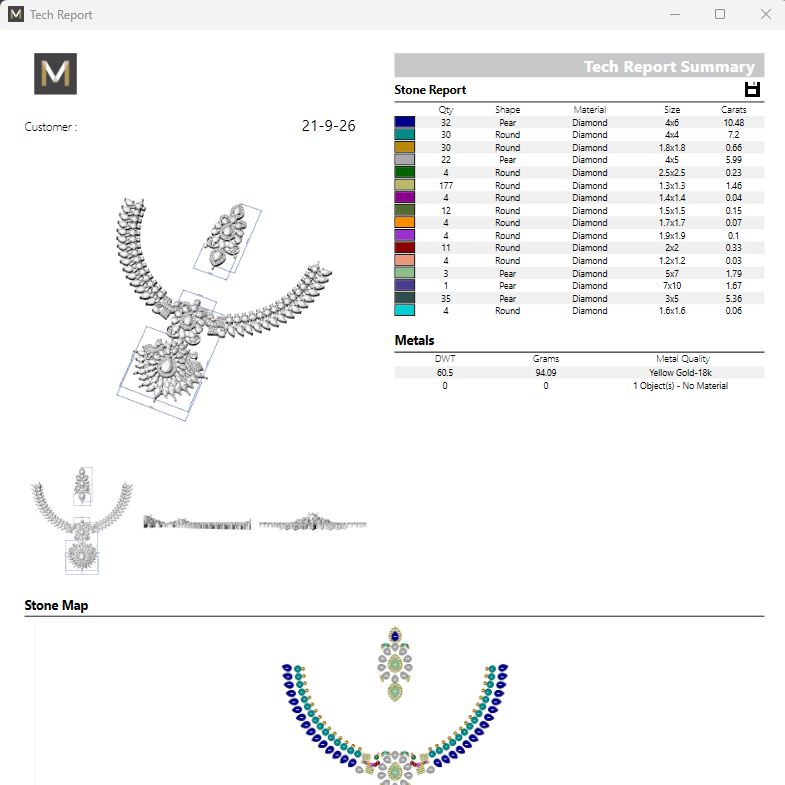 Necklace & Earring STL File – American Diamond Push Setting No.27 Digital Download