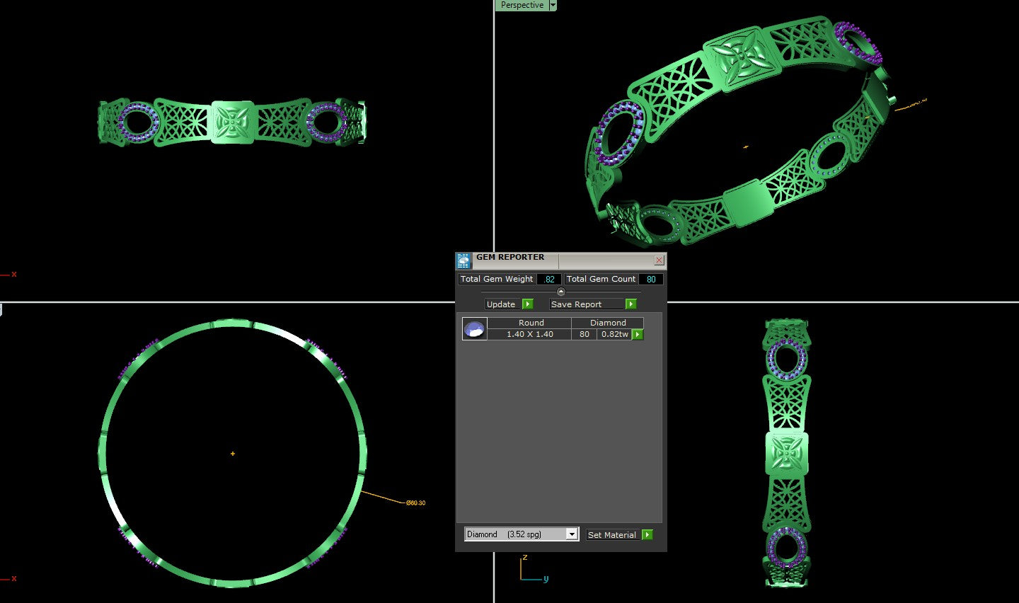 Gold bracelet with intricate design