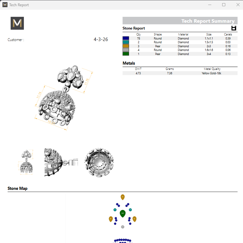 Jhumka STL File with Push Setting – Digital Download