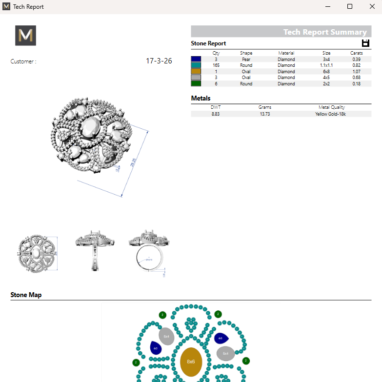 Ring STL File with Push Setting – American Diamond 3D Jewelry Design