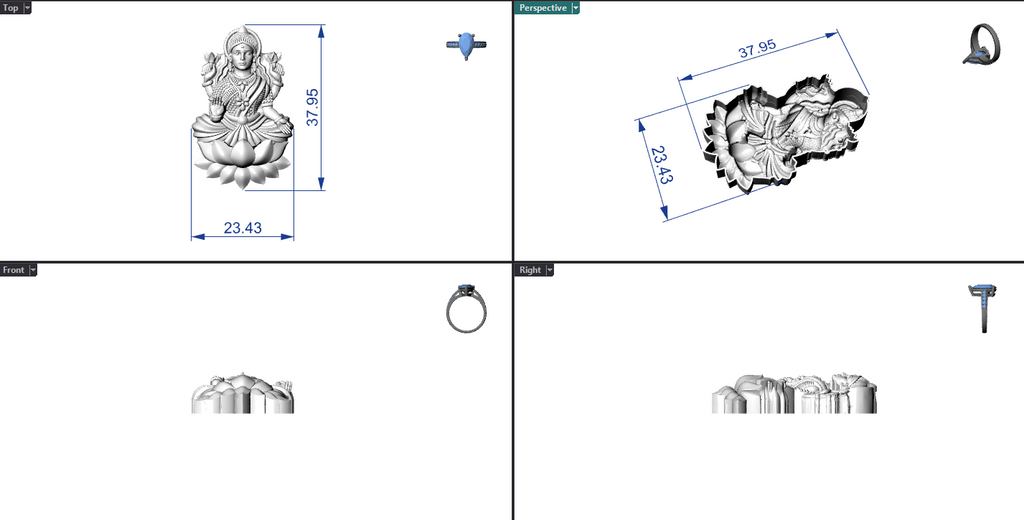 Goddess Laxmi Hollow Piece 0.35mm 3DM File Digital Download
