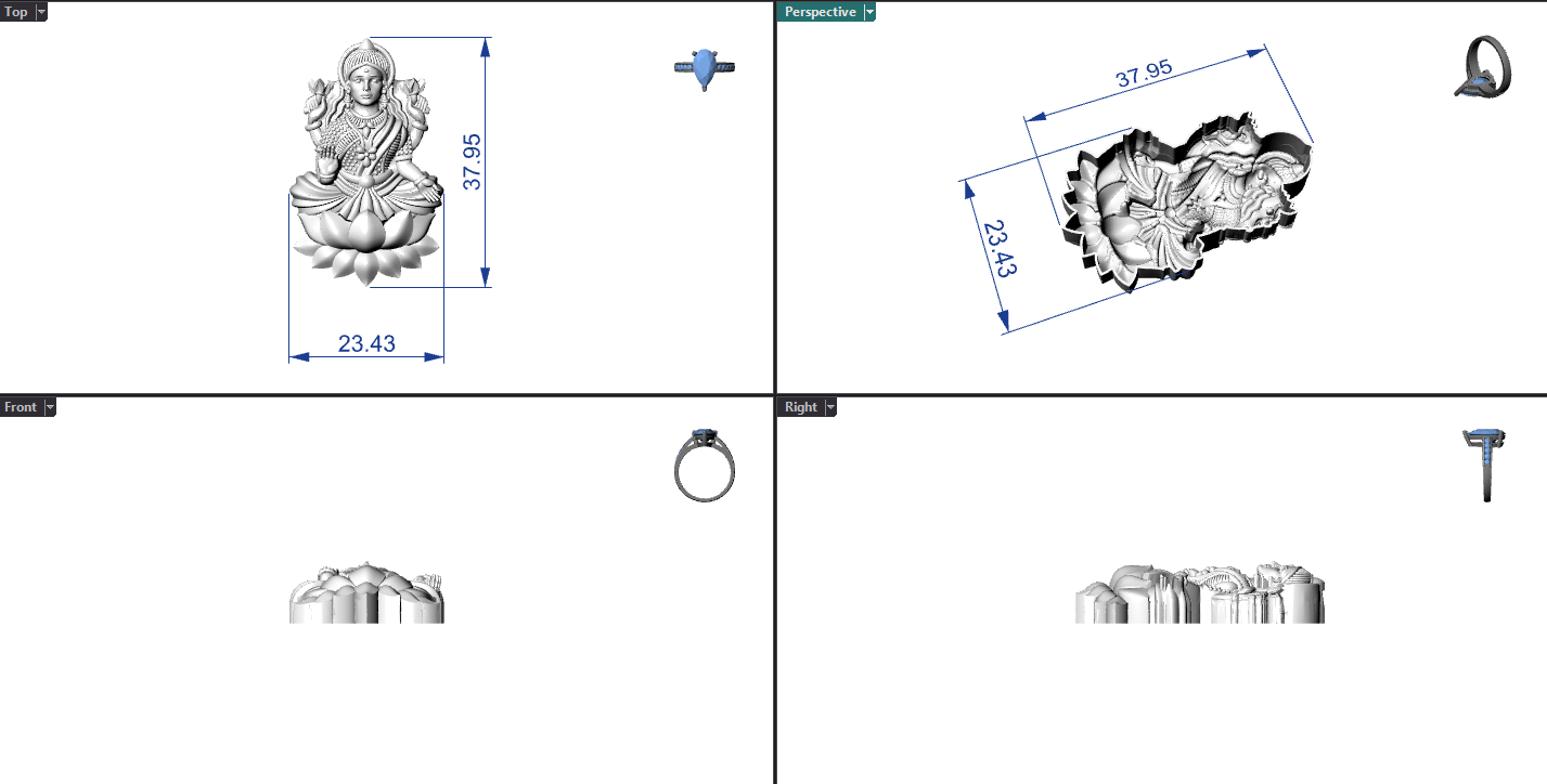 Goddess Laxmi Hollow Piece 0.35mm 3DM File Digital Download