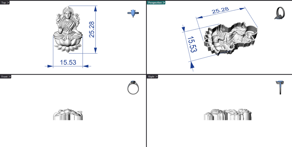 Goddess Laxmi Hollow Piece 0.35mm 3DM File Digital Download