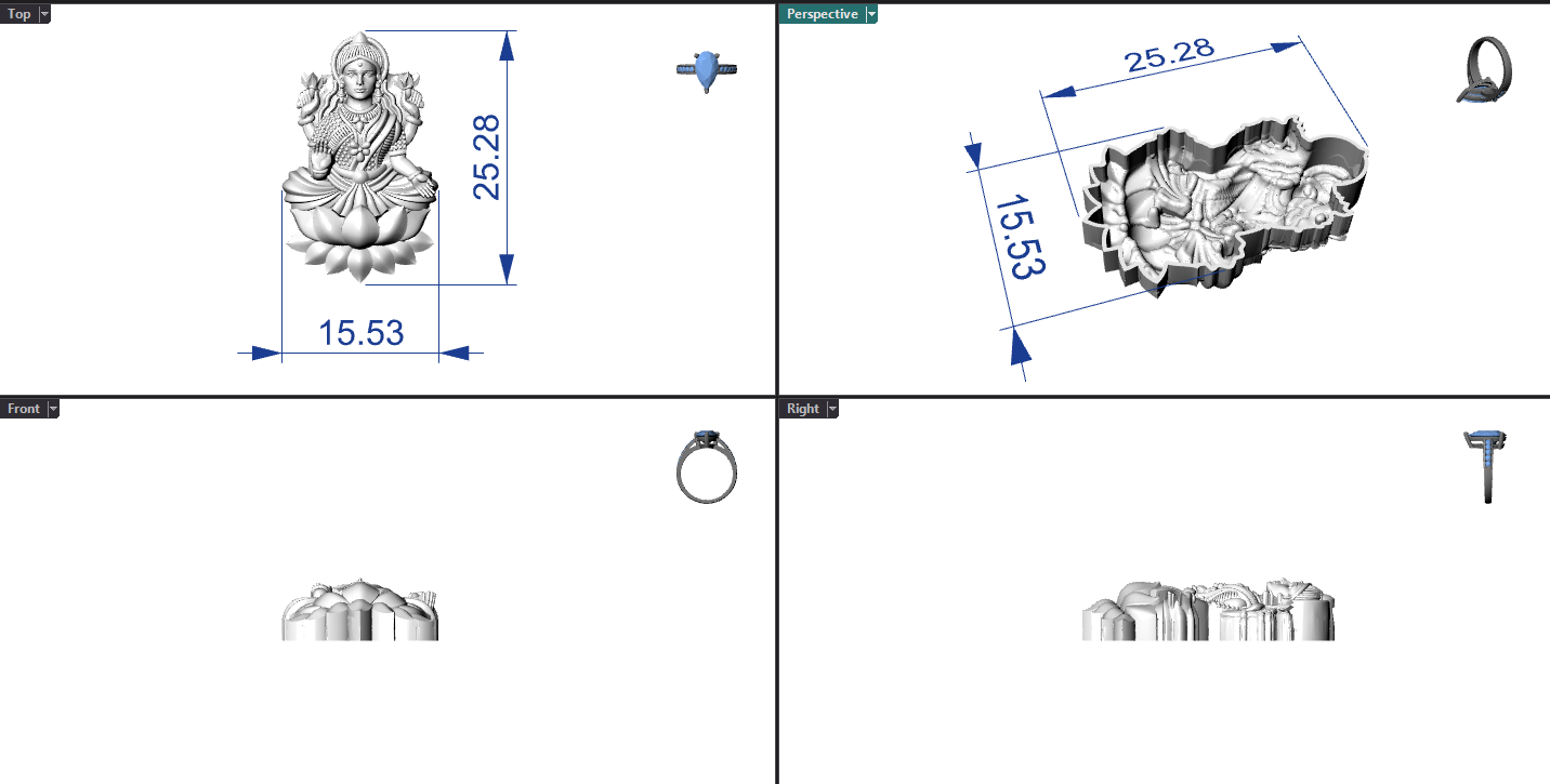 Goddess Laxmi Hollow Piece 0.35mm 3DM File Digital Download