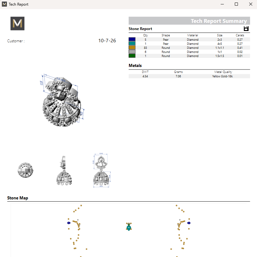 Jhumka 8 STL File with Push Setting Premium Jewelry CAD Design Digital Download