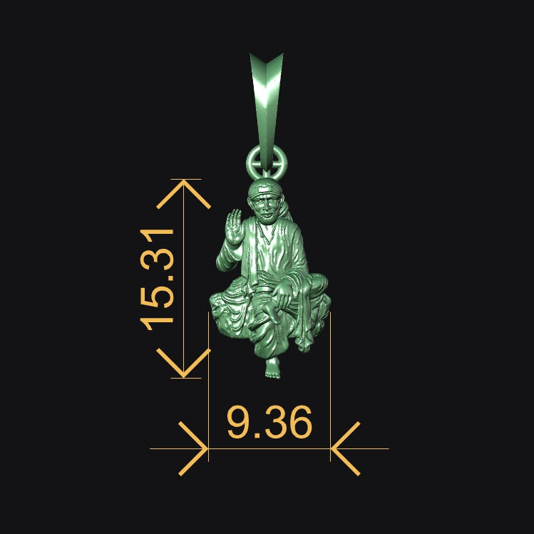 Saibaba Pendant STL File Digital Download