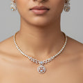 Necklace & Earring Set STL File – American Diamond Push Setting No.3 | Digital Download