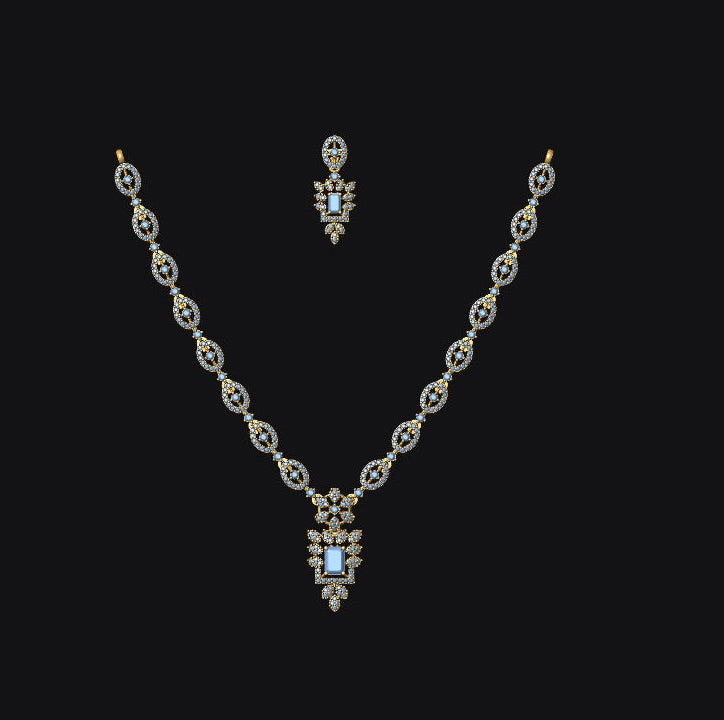 Necklace & Earring STL File American Diamond Push Setting No.8 Digital Download