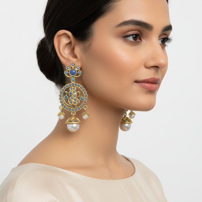 Pendant & Earring Set STL File – American Diamond Push Setting | Digital Download