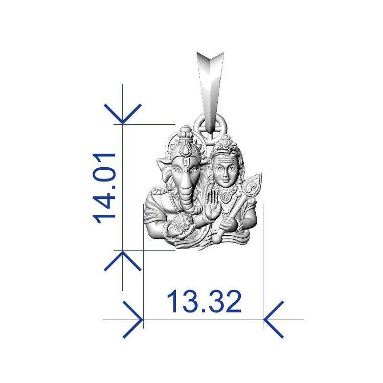 Kartik & Ganesh Pendant STL File – 0.5mm Hollow | Digital Download
