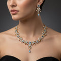 Necklace & Earrings STL File – American Diamond Push Setting | Digital Download