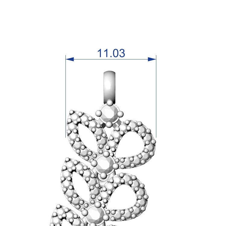 Necklace Earrings STL File No.1 – American Diamond Push Settings | Digital Download
