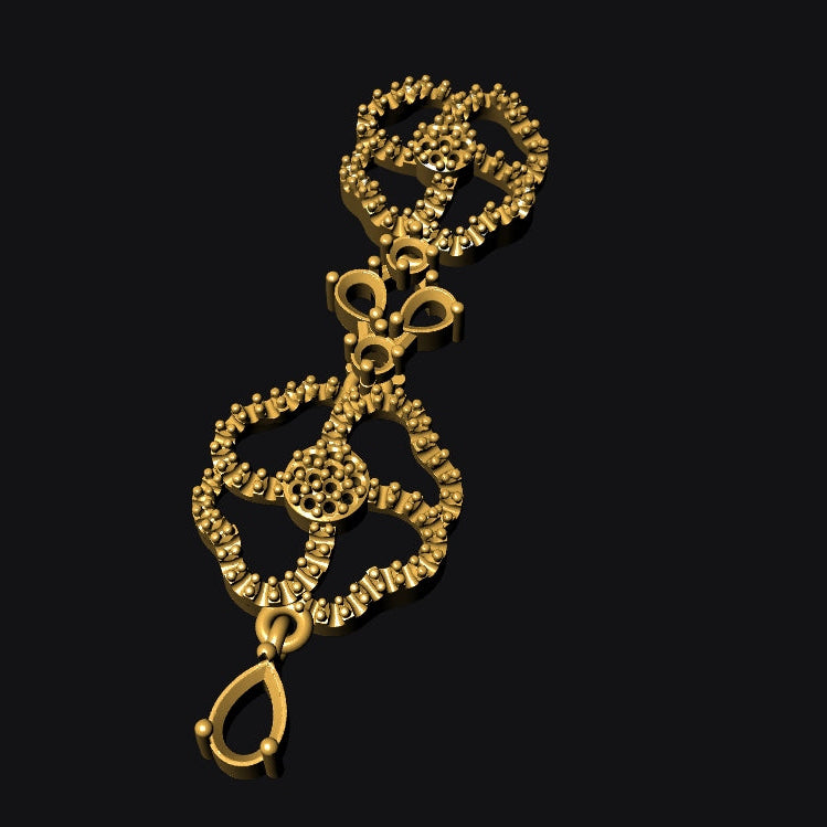 Necklace Earrings STL File No.2 – American Diamond Push Settings | Digital Download
