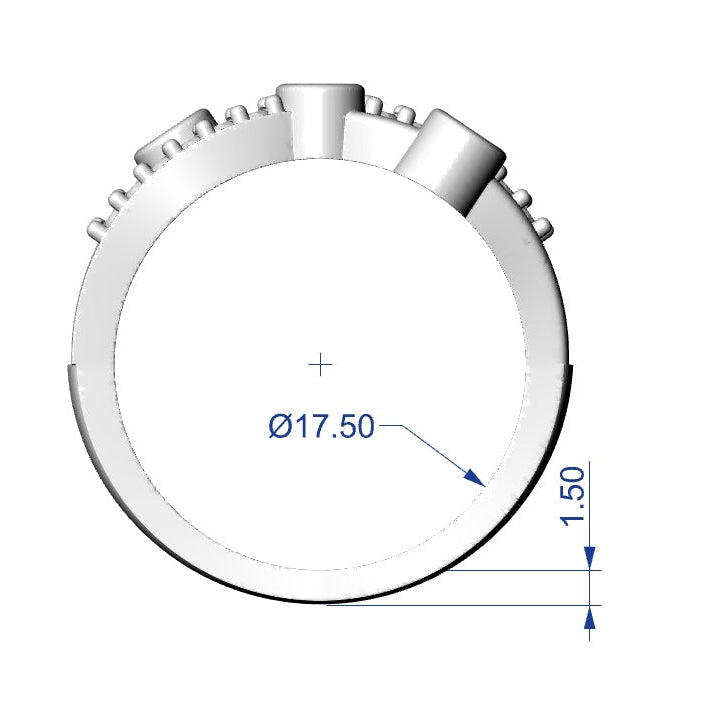 Ring STL File – American Diamond Push Setting No.2 | Digital Download