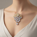 Pendant & Earring Set STL File – American Diamond Push Setting No.4 | Digital Download