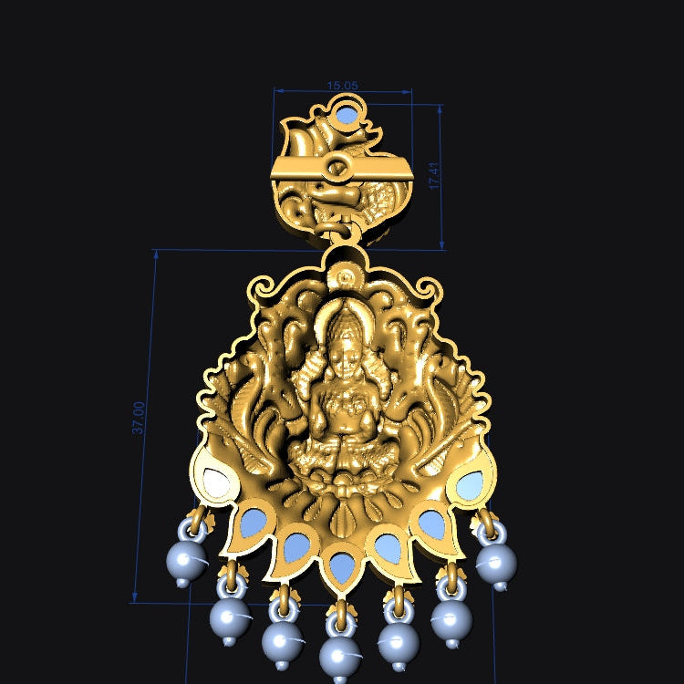Traditional Goddess Lakshmi Temple Jewellery Set No.2 | Nakshi Necklace with Matching Jhumka Earrings | Ethnic Wedding Jewelry Set