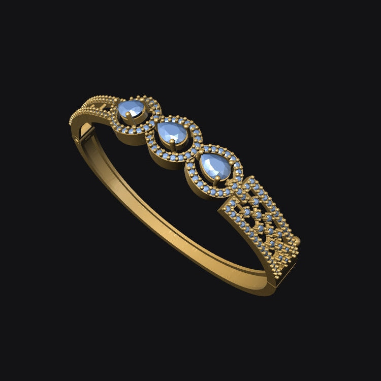 American Diamond Push Lock Bracelet Premium STL File