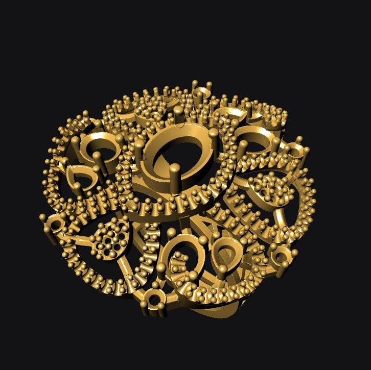 Ring STL File with Push Setting – American Diamond 3D Jewelry Design